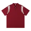 Novedades de Verano: Polos de peso pesado, corte holgado, con bloques de color y media cremallera con logo personalizado, ropa de trabajo casual, uniformes de trabajo hechos a medida en stock