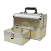 Maleta, Subcaja de Aleación de Aluminio, Caja Bordada, Caja de Manicura, Caja de Herramientas para Pestañas, Caja de Maquillaje, Caja de Maquillaje Portátil para Salir