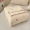Colcha de Verão Tricotada em Algodão Leite Classe A, Colcha de Soja, Colcha de Ar Condicionado Individual para Dormitório de Estudante, Colcha Fina de Verão para Crianças