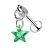 ¡Wow, Joyería para Piercing Personalizada Cabeza de Bala Estrella de Cinco Puntas Redonda Marquise Circonita Pendientes de Barra Recta F136 Aleación de Titanio