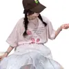 Roupas Infantis Verão 2026 Nova Menina Doce Estilo Coreano Crianças Médias e Grandes Desenho Animado Letra Solta Grande T Transfronteiriça Roupas Infantis