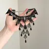 Design Europeu Exagerado Colar de Franjas Pesadamente Bordado Personalidade Única Colar de Renda Tecida Corrente de Clavícula Exquisite