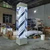 Luz Rotatoria de Barbería de Pie para Exteriores Impermeable Letrero de Salón de Peluquería Luz de Caja de Luz de Vidrio de Colores para Peluquería Se Puede Comprar en Lote Leidezhu