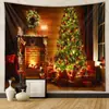Tapeçaria de árvore de Natal, decoração de parede, tecido para pendurar, tecido para pendurar, tapeçaria boêmia para casa, tapeçaria de Natal
