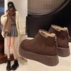 Zapatos Birkenstock con Plataforma para Aumentar la Altura para Mujer, Botas Martin, Nuevas Botas de Nieve Cálidas Forradas de Lana Otoño e Invierno 2025, Botines, Zapatos de Doble Algodón