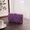 Bolsa de Noche Exclusiva de Comercio Exterior Tachonada con Gemas y Diamantes Bolsa Pequeña Cuadrada para Reuniones de Fiesta Bolso Cruzado de Mano Bolso de Noche de Moda para Sociales