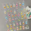 Pegatinas de Conejo Stellalou Lindas en Relieve en Stock, Adhesivas Impermeables 3D Pegatinas de Uñas Familia Duffy Estilo Ca