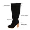 Nuevas Botas de Jinete Largas de Otoño e Invierno Transfronterizas Talla Grande Estilo Europeo y Americano con Cremallera Lateral, Tacón Alto Grueso y un Toque de Alta Gama para Mujer