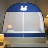 Mosquitero de Yurta Mongol para Hogar, Dormitorio, Sin Instalación, Plegable, Marco de Cama Tienda, Juego Completo, Mosquitero Anti-Caída para Niños