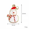 Componentes para aretes, pulseras, colgantes y accesorios DIY de aleación con diseño de goteo de aceite de Santa Claus, renos, árbol y copo de nieve, estilo caricatura transfronteriza