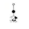Europeu e Americano Mais Vendido Aço Inoxidável Perfurado Anel de Umbigo Cabeça de Caveira Diamante Unha de Umbigo Halloween Moda Piercing Corporal Joias