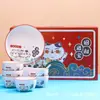 Chongshang Atrae Riqueza y Tesoro Gato Juego de Vajilla Creativo Hogar Cerámica Tazones, Platos y Cucharas Tienda de Negocios Evento de Celebración Regalos Promoción Venta al por Mayor