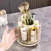 Soporte giratorio para brochas de maquillaje, organizador de escritorio para cosméticos, labiales, sombras de ojos, portalápices de gran capacidad