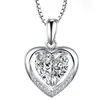 Colgante de cristal azul en forma de amor, collar de corazón eterno, accesorios de joyería para mujer, una generación de cabello