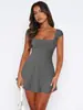 Amazon Y2K Ropa Femenina Transfronteriza Europea y Americana Caliente Sexy Sin Espalda de Tirantes Moda Vestido Corto