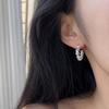 Pendientes irregulares de metal francés retro de diseño Dongdaemun, pendientes de estilo frío con aguja de plata s925