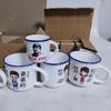 Taza pequeña para té tarro retro nostálgico taza de cerámica taza pequeña copa de vino por caja de 6