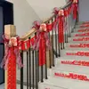 Decoração de corrimão de escada de casamento conjunto de layout de quarto de casamento palavra feliz puxar suprimentos de casamento quarto da noiva