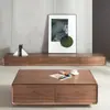 Gabinete de TV Totalmente em Madeira Maciça, Estilo Antigo, Armário de Chão Estilo Minimalista, Cor Nogueira, Sala de Estar de Apartamento Pequeno, Plataforma de Chão Estreita