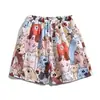 Pantalones Cortos Verano Casual Gato de Dibujos Animados Sueltos Delgados Pareja Vacaciones en la Costa Pantalones de Playa Hawaii Pantalones de Hombre