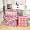 Bolsa de Palha Embalagem Bolsa para Mudança Bolsa de Viagem Organizador de Roupas Bolsa para Armazenamento de Colchas Impermeável Xadrez Bolsa Tote de Grande Capacidade
