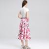 Aliexpress Wish Amazon Export Vestido de Venta Caliente Aspecto Adelgazante Cuello Redondo Falda Estampada