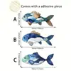 Série de peixes tropicais estilo oceano de verão transfronteiriça enfeites de madeira para pendurar para decoração de casa, sala de estar e quarto