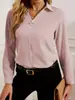 Europeu e Americano Transfronteiriço Amazon Site Independente Botão de Pérola Negócios Versátil Camisa Manga Longa Tamanho Grande Elegante e Estiloso