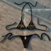 Moda praia feminina de verão sexy estilo europeu e americano, conjunto de biquíni com amarração no pescoço e múltiplas opções de estilo e designs únicos