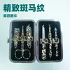 Amazon Transfronterizo Modelo Nuevo Yangjiang Suministro Estampado de Leopardo Estampado de Cebra Set de Belleza Set de 6 Piezas Herramientas para Uñas Khk