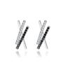 Brincos de prata esterlina de carta em forma de X transfronteiriços nicho feminino moda europeia e americana zircão 925 brincos de prata