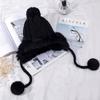 Chapéu de lã outono e inverno feminino estilo coreano fofo com pompom proteção para as orelhas chapéu Lei Feng inverno quente chapéu de malha de pelo de coelho moda