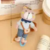 Novo estilo coreano fofo desenho animado fofo pingente macio fofo tecido tridimensional pequeno animal chaveiro bolsa acessórios para pendurar