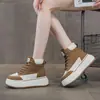 Liquidación Especial 376-2 Aumento de Altura Interior 7cm Zapatos de Papá de Cuero Genuino para Mujer Nuevo Estilo Otoño e Invierno 2025 Versátil Estilo Coreano Grueso