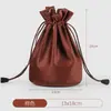 Bolsa de terciopelo con cordón y fondo redondo transfronteriza, bolsa ultra suave con cordón para accesorios, joyería, empaque de vino y almacenamiento de palo de selfie