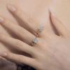 Anillo de plata esterlina S925 con corte esmeralda de alta calidad para mujer, elegante y moderno.