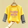 Camiseta Básica para Niña 2026 Nuevo Otoño Infantil Algodón Puro Moda Manga Larga Camiseta Casual para Niña Cuello Redondo