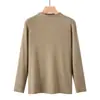Camiseta de punto de primavera de cuello alto medio para mujer de mediana edad y ancianos, camiseta interior de otoño e invierno para madre, top de una pieza de terciopelo Shu térmico