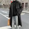 Gabardina de Doble Botón de Longitud Media Estilo Hong Kong Ins para Hombre, Elegante Capa por Encima de la Rodilla, Abrigo Holgado Bf, Primavera y Otoño 2026
