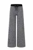 Nuevos Pantalones Acampanados a Rayas Color Block de Primavera/Otoño para Mujer, Estilo Coreano Estampado de Letras, Adelgazantes, Caídos, Holgados, Casuales de Pierna Ancha