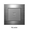 Enchufe Eléctrico Británico 13A Carga Rápida USB tipo-c Estándar Británico Pie Cuadrado Panel Metálico Gris Aluminio Dibujado con Alambre Edición Hong Kong y Macao