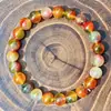 Pulseira de Cristal Popular Transfronteiriça 8mm Gema Vermelha Verde Cristal Morango Lápis Lazúli Pulseira Pulseira de Pedra Natural Atacado de Fábrica