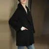 Abrigo de Lana para Mujer 2025 Invierno Nueva Moda Estilo Coreano Corte Holgado Adelgazante Versátil Elegante Abrigo de Lana Básico Versátil