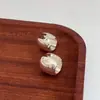 Pendientes Redondos de Metal Estilo Sasa, Diseño Único Coreano y Japonés, Estilo Minimalista, Adecuados para Ir al Trabajo, Aros Pequeños Ovalados Geométricos para Mujer