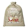 Bolsas de Arpillera con Cordón Navideñas, Bolsas de Arpillera con Cordón para Empaque de Regalos Navideños, Bolsas de Dulces para Niños, Bolsas de Regalo para Fiestas Navideñas