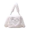 Bolsa de Felpa Linda Cálida de Nicho para Mujer Invierno Nueva Moda Bolso Cubo Peludo al Hombro Bolso Cruzado