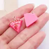 Acessórios para Joias DIY de Resina Bolo Pitaya Vermelho Rosa Pingente Arco-Íris Brincos Feitos à Mão Pingente de Chaveiro