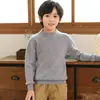 Suéter Versátil Unisex Otoño/Invierno Hombres Mujeres Niños 100% Lana Color Sólido Cuello Semi Alto Pulóver Suéter Base Holgado No