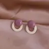 Pendientes de Resina con Bloques de Color de Diseño Minimalista Personalizado Estilo Coreano Aguja de Plata para Mujer, Pendientes de Aro Redondo Geométricos Ligeros y Elegantes de Lujo