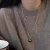 Cadena de Suéter Apilada de Doble Capa de Piedra Ojo de Tigre para Mujer Retro Nueva Popular Otoño e Invierno Collar Joyería de Nicho de Alta Gama